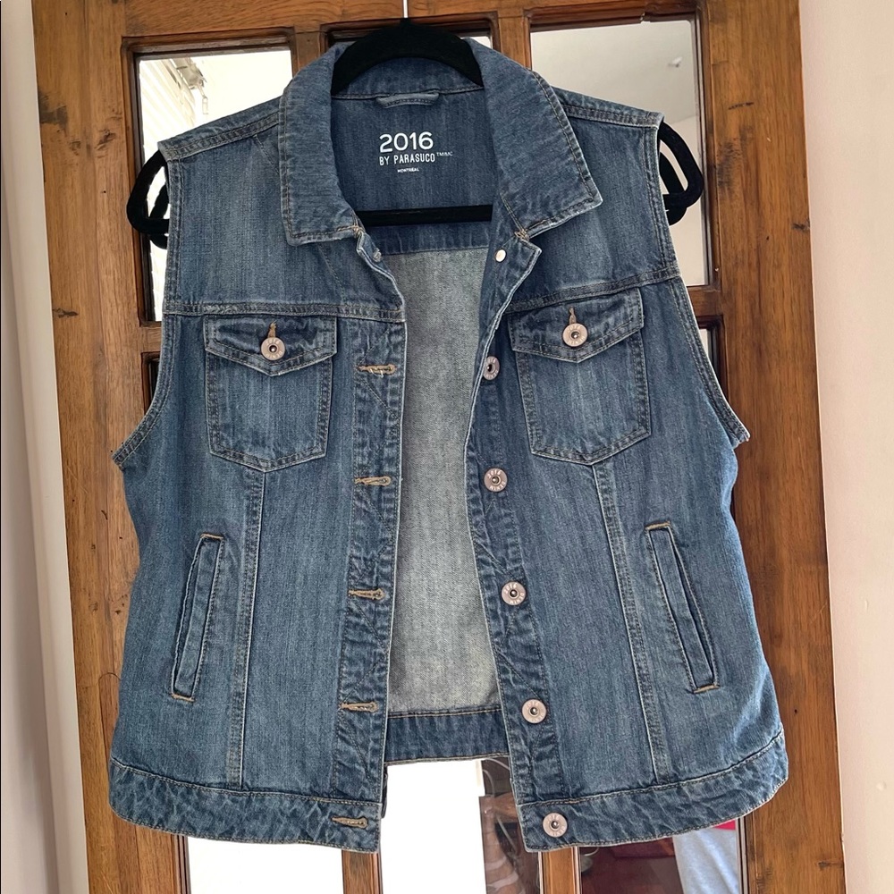 Parasuco 2016 Sleeveless Denim Button-Up Vest/Jacket Size US Large